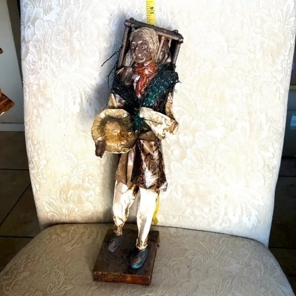 Mexican folk art paper machete old man figurine Hispanic‎ Latin handmade